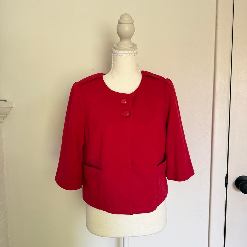 Loft Workwear Red blazer with pockets and buttons